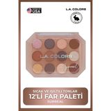 L.A Colors 12 Color Eyeshadow Palette - Sıcak ve Işıltılı 12'li Makyaj Paleti #Surreal (Nude)