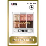 L.A Colors 6 Color Eyeshadow Palette - Uzun Süre Kalıcı Far Paleti #CES461 Earthy