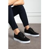 L.A Polo Erkek Kalın Taban Siyah Beyaz Sneaker
