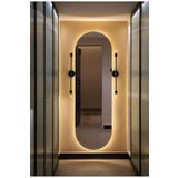 L' CAPO 120x60 Cm Gün Işığı Salon Duvar Aynası Boy Duvar Aynası Ledli Boy Aynası Dokunmatik Özellikli