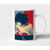 L Death Note Anime Tasarım Kupa - Hediyelik Kupa - Baskılı Kupa - 001 - Beyaz - 300 ml