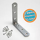 L Demir Gönye 15X65x65 Mm Oval Başlı 50 Adet Metal Mobilya Raf Dolap Montaj Bağlantı Elemanı