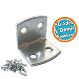 L Demir Gönye 50 Adet 30X25x25 Mm Oval Başlı Köşe Bağlantı Demiri Dayanıklı Montaj Aparatı