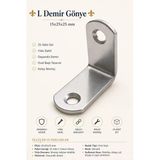 L Demir Gönye Oval Başlı (25 Adet) 15X25x25 Mm Köşebent Seti Dayanıklı Demir Mobilya Raf Aparatı