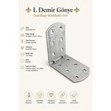 L Demir Köşebent 40X65x65 Mm Oval Başlı 25 Adet Set Dayanıklı Bağlantı Mobilya Raf Aparatı