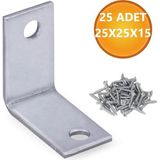 L Demiri Mobilya Eşya Dolap Duvara Sabitleme Köşebent Bağlantı Aparatı Gönye 25X25X15 mm 25 Adet