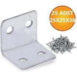 L Demiri Mobilya Eşya Dolap Duvara Sabitleme Köşebent Bağlantı Aparatı Gönye 25X25X30 mm 25 Adet