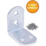 L Demiri Mobilya Eşya Dolap Duvara Sabitleme Köşebent Bağlantı Aparatı Gönye 30X30X22 mm 25 Adet