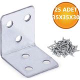 L Demiri Mobilya Eşya Dolap Duvara Sabitleme Köşebent Bağlantı Aparatı Gönye 35X35X30 mm 25 Adet