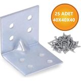 L Demiri Mobilya Eşya Dolap Duvara Sabitleme Köşebent Bağlantı Aparatı Gönye 40X40X40 mm 25 Adet