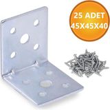 L Demiri Mobilya Eşya Dolap Duvara Sabitleme Köşebent Bağlantı Aparatı Gönye 45X45X40 mm 25 Adet