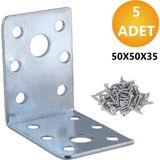 L Demiri Mobilya Eşya Dolap Yatak Duvara Sabitleme Köşebent Bağlantı Aparatı Gönye 50X50X35MM 5 Adet