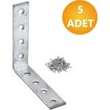 L Demiri Mobilya Eşya Dolap Yatak Duvara Sabitleme Köşebent Bağlantı Aparatı Gönye 65X65X15MM 5 Adet