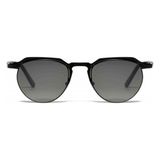 L.G.R Scorpio Black Matt 47 Unisex Güneş Gözlüğü, Siyah Metal Çerçeve, Füme Lens