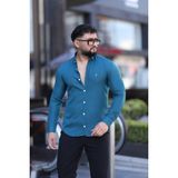 L-KOM Business Class Klasik Yaka Kolay Ütülenebilir Gömlek - Turkuaz - 2XL