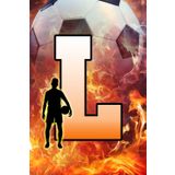 L: Letter "L" Initial Soccer Player and Fire Flames Personalized Name Monogram Notebook - College-Ruled Personal Journal, Writing Pad, or Diary for Sports Fans - 110 Pages, 6x9