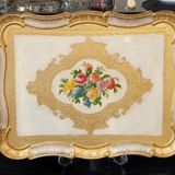 L & M Florance Art Italyan Gül Ağacı El Yapımı Büyük Dikdörtgen Tepsi 55X36CM