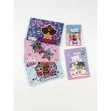 L.o.l. Surprise & Barbie Temalı Defter Seti - 3 Adet L.o.l. Spiralli Defter + Barbie Not Defteri + Kedi Figürlü Güzel Yazı Defteri
