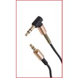 L Tip Altın Uçlu Araç Müzik Ses Kablosu Stereo Aux Kablo 1mt - 3.5mm