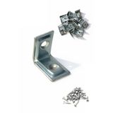 L Tipi Demir Köşebent,25 Adet, Gümüş, 16x20x20mm, Mobilya Dolap Raf Masa Köşe Bağlantı Sabitleme Aparatı, Vidalar Dahil,