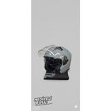 L55 Yarı Açık Motosiklet Kaskı – Agresif Tasarım, Havalandırmalı, Vizörlü (Ece Belgeli) | R&N STORE - XL - Nardo Gri