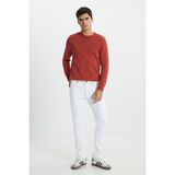 L719E6361312 Beyaz Erkek Luke Slim Fit Dar Kesim Normal Bel Dar Paça Kot Pantolon - 30 / 30