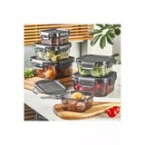 L860x2 Quick Sızdırmaz Kare Saklama Kabı Seti - Siyah / Şeffaf