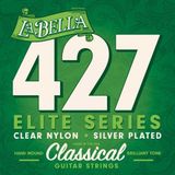 La Bella 427 Elite Klasik Gitar Teli Seti (Orta Seviye - Gitar Aksesuarı) | Gümüş Kaplama Baslar, Şeffaf Naylon Tizler,