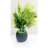 La bella bazar Mini Saksıda Yeşil Garnitür Yapay Bitki Fosforlu Yeşil Taş 17 Cm Dekoratif Banyo Mutfak Masa Çiçeği