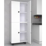 La Bella Dizayn Labelladizayn 4 Bölmeli Çok Amaçlı Banyo Dolabı %100 MDF Beyaz Renk 70 cm Derinlik 32 cm