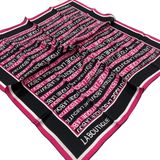 La Boutique 1631-07 Pembe Harf Desenli Sura İpek Eşarp