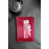 La Casa De Papel Tokyo Vegan Deri Pasaport Kılıfı Bordo Rengi