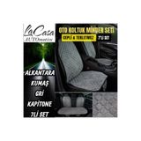 la casa Lacasa Terletmez Alkantara Ergonomik oto Koltuk Kılıfı-Minderi (7 PARÇA) - 5 Koltuk Araç Tam Set-GRI