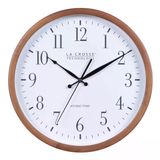 La Crosse Technology 404-50447-INT 32,5 cm Atomik Ceviz Analog Duvar Saati