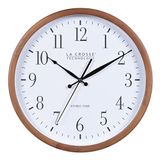 La Crosse Technology 404-50447-INT 32,5 cm Atomik Ceviz Analog Duvar Saati