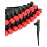 La Farah 50 adet kazıklı damla sulama yayıcı, ayarlanabilir 360 derece su akışı kilidi, 1/4 inç damla sulama borusu için dikenli damlalık, (4-7 mm) sulama sistemi için bahçe sulama püskürtücüsü