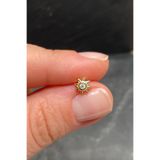 La femme by begum Gömülü Tektaş Güneş Arka Çiçek Döndürmeli Gold Gümüş Piercing,helix,tragus