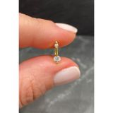 La femme by begum Küçük Büyük Beyaz Tektaş Gold Gümüş Halka Piercing,helix,tragus, Kıkırdak Küpesi