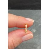 La femme by begum Mini Beyaz Üç Markiz Gold Gümüş Halka Piercing,helix,tragus, Kıkırdak Küpesi