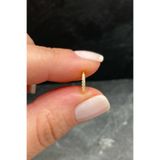 La femme by begum Yarım Tur Taşlı Mini Gold Gümüş Halka Piercing,helix,tragus, Kıkırdak Küpesi