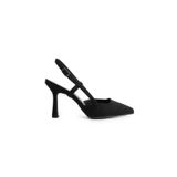 La limar 8.5 cm siyah arkası açık topuklu stiletto ayakkabı 2161 (siyah süe, EU Ayakkabı Beden Sistemi, Yetişkin, Kadın, Sayısal, Orta, 35)