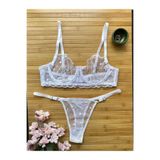 La Linaa Flora Beyaz Kadın Bralet Takım Beyaz-80B