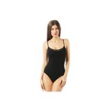 La Livva Kadın Modal İp Askılı Dantel Çıtçıtlı Body, Siyah, S Beden