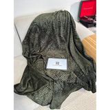 La Lune Home Peluş Battaniye Baskılı - 130 x 170 cm - Haki