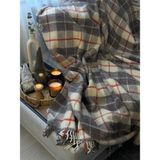 La Lune Home Skoç Battaniye Çift Kişilik 180X220 - 180 x 220 cm - Bej