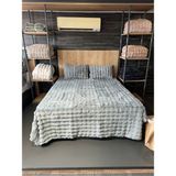 La Lune Home Tavşan Tüyü Yatak Örtüsü - Gri - 220 x 240 cm