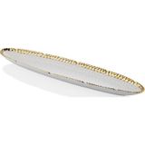 La Medore 1STV-025 Hammered White Gold Büyük Kayık Tabak