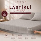 La Mehser %100 Pamuklu 30 Köşe Lastikli Çarşaf - Açık Gri - 200x200
