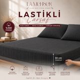 La Mehser %100 Pamuklu 30 Köşe Lastikli Çarşaf - Antrasit - 200x200
