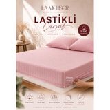 La Mehser %100 Pamuklu 30 Köşe Lastikli Çarşaf - Pembe - 200x200